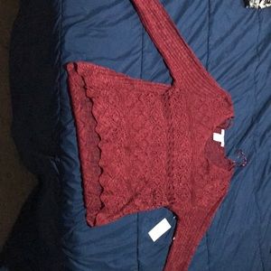 A long sleeve red shirt